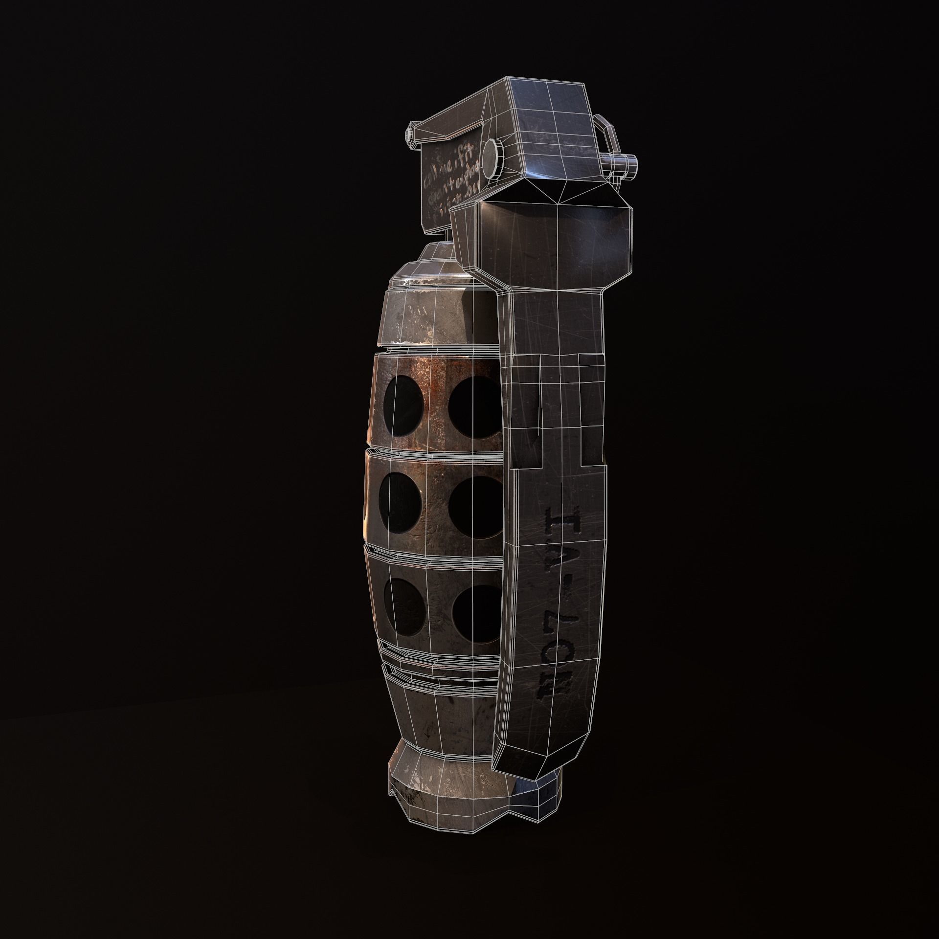Grenade V2 Low-poly 3D model_9