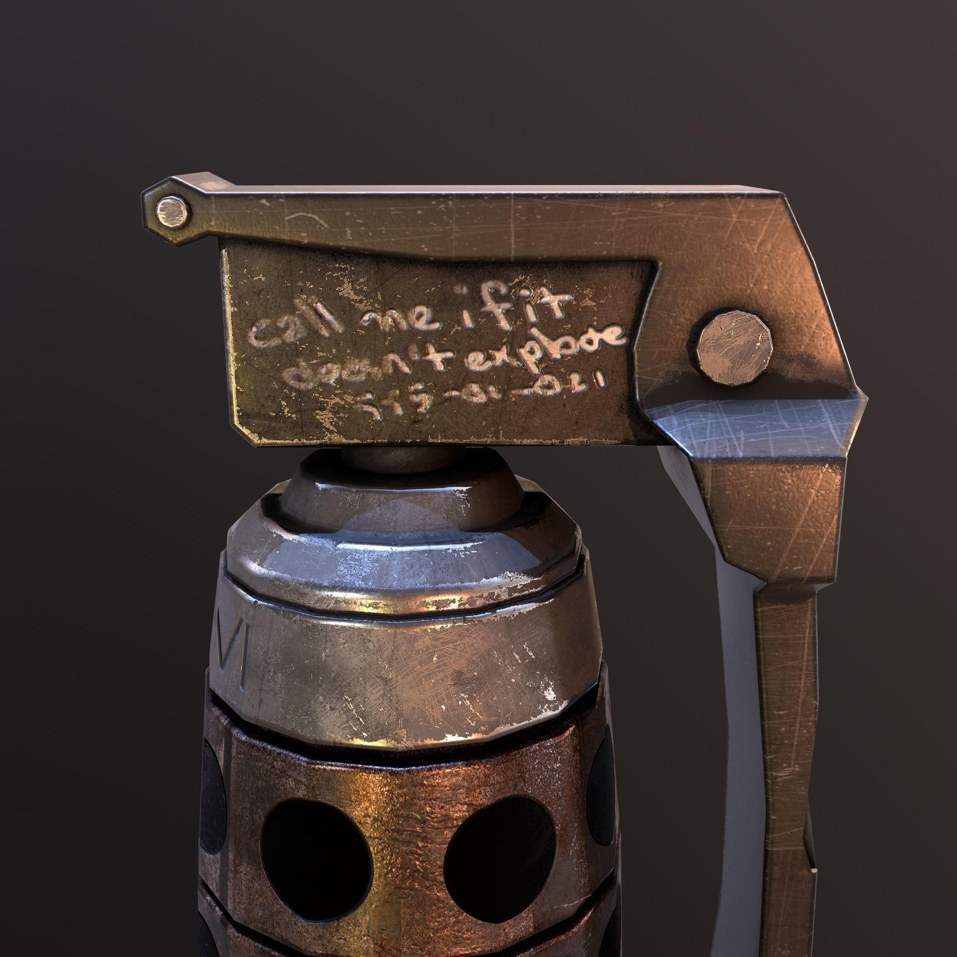 Grenade V2 Low-poly 3D model_2