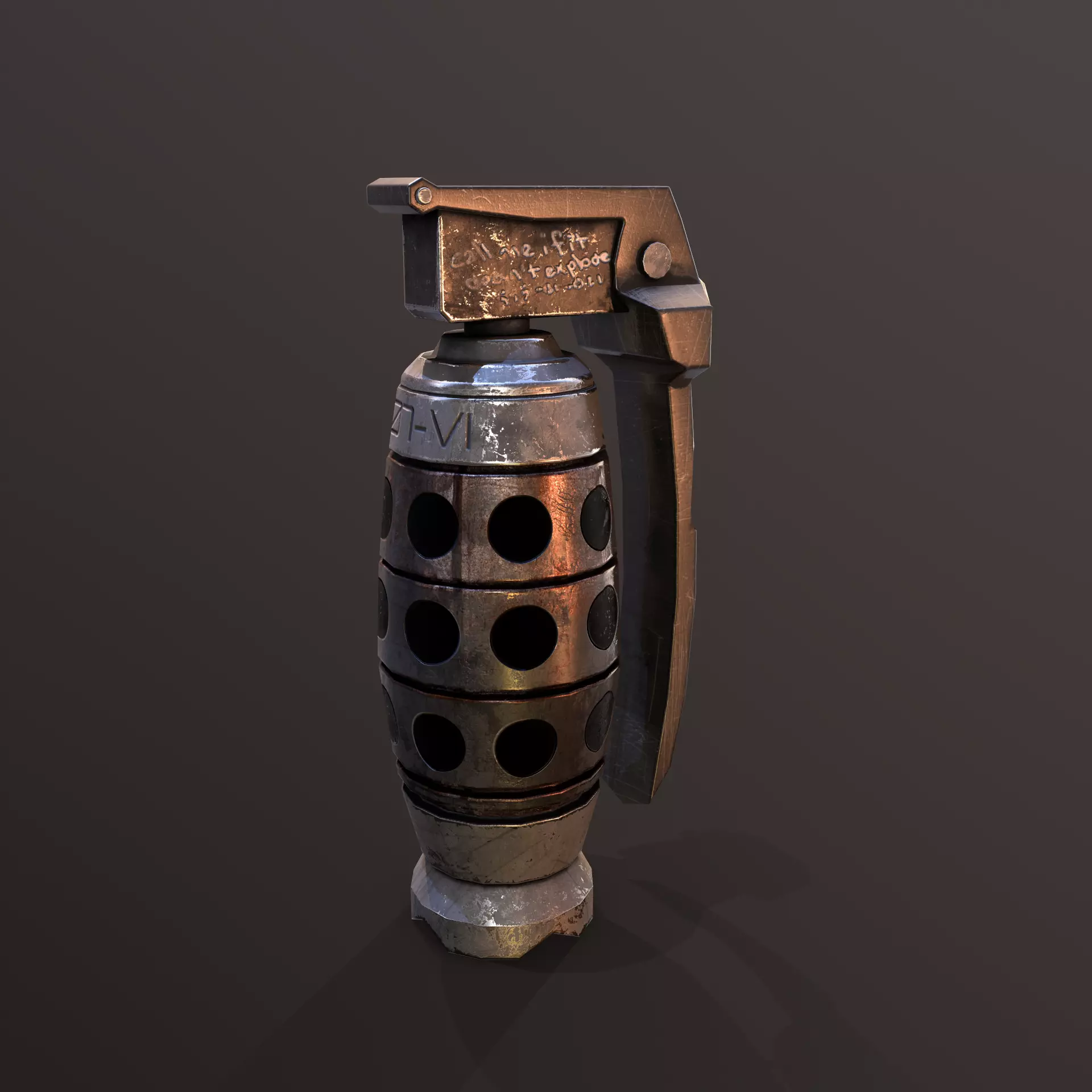Grenade V2 Low-poly 3D model_0