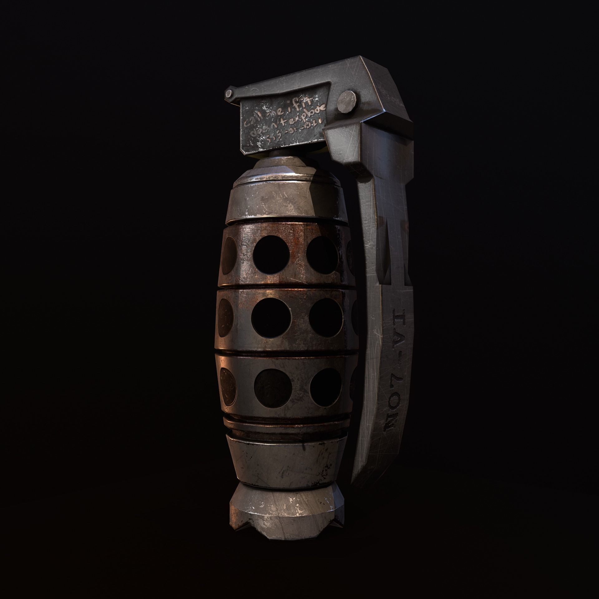 Grenade V2 Low-poly 3D model_11