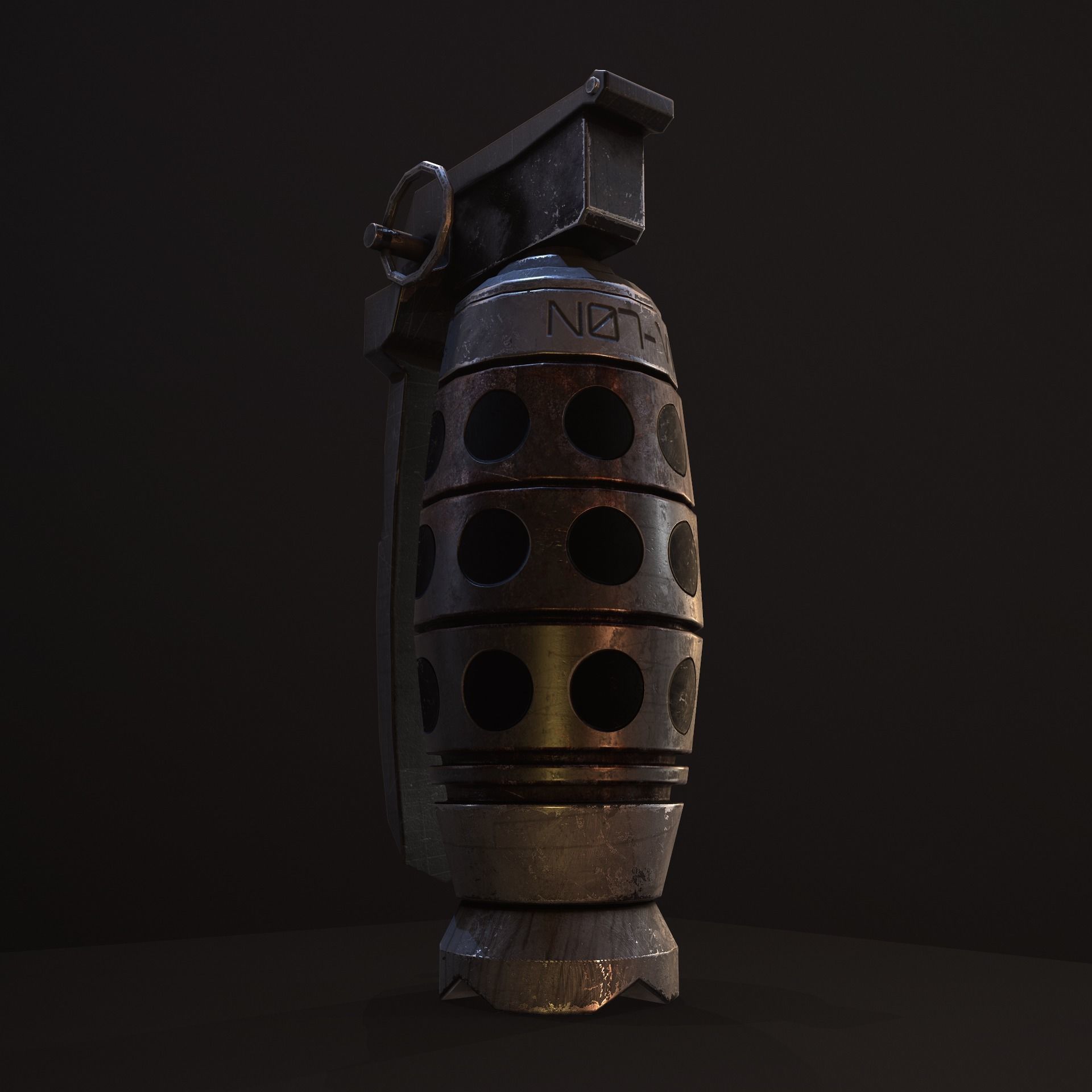 Grenade V2 Low-poly 3D model_6