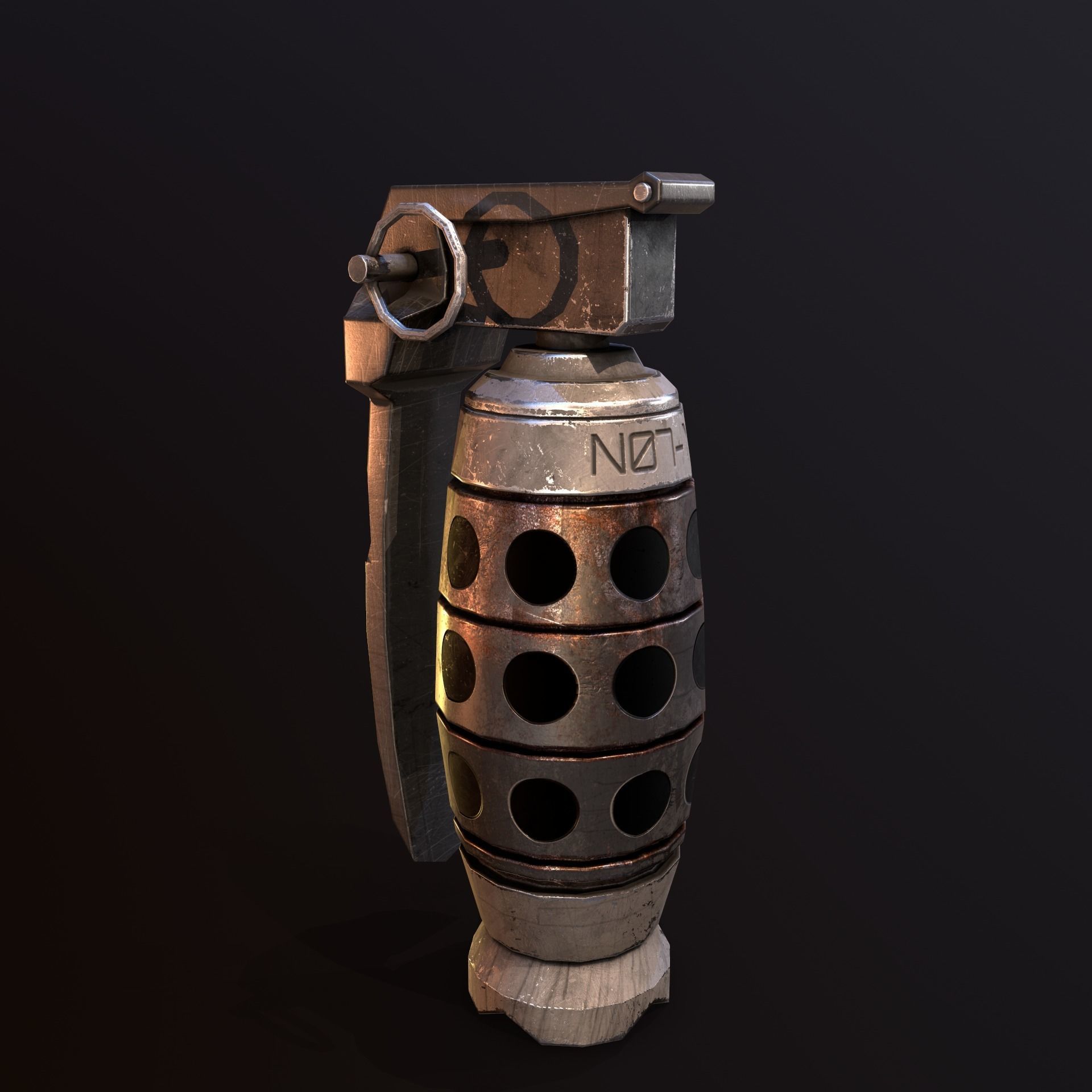 Grenade V2 Low-poly 3D model_3