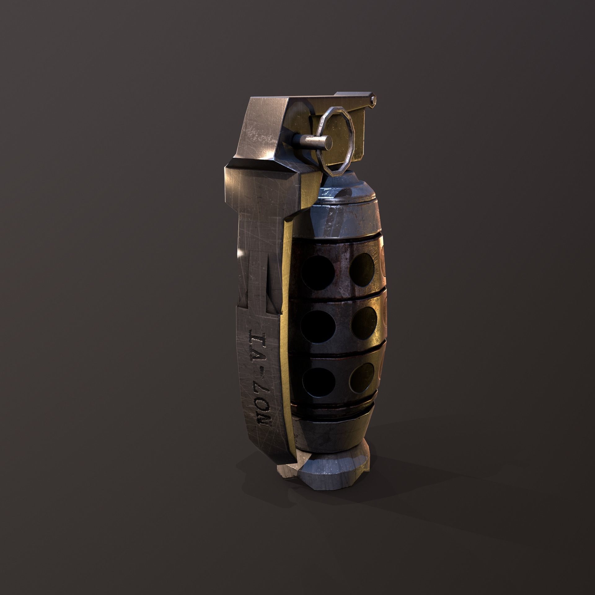 Grenade V2 Low-poly 3D model_4