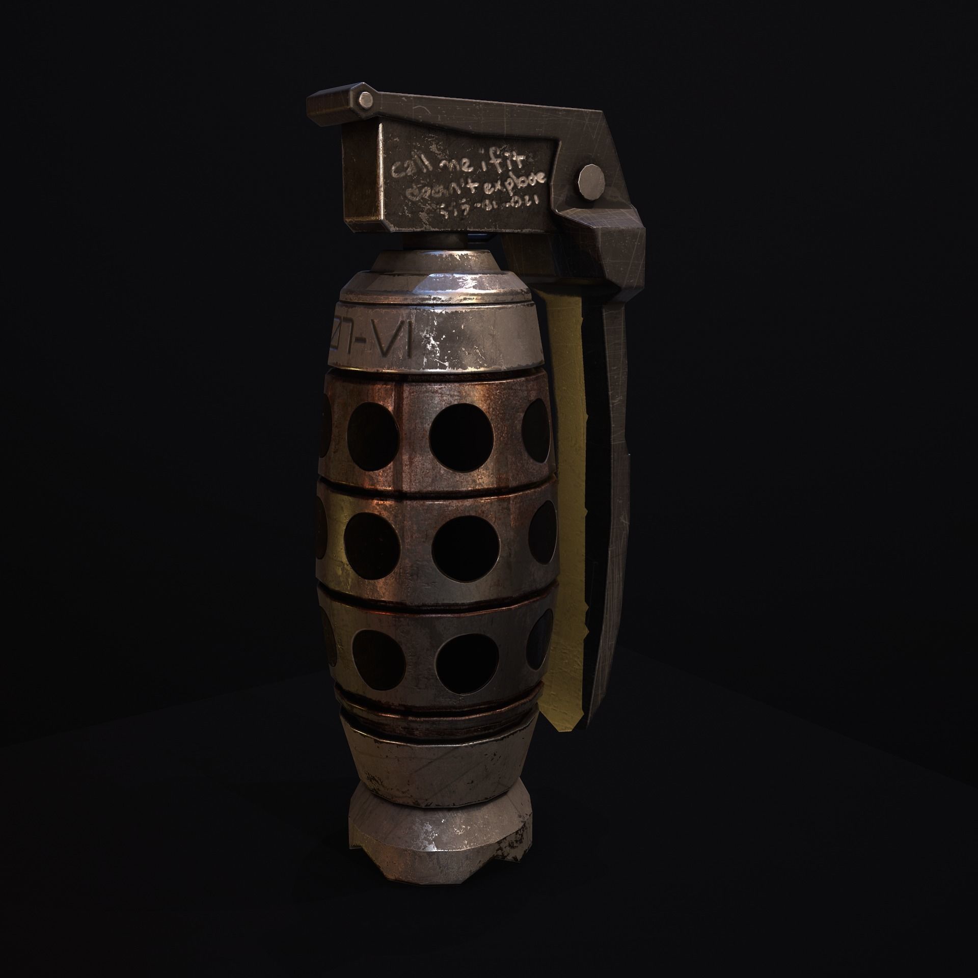 Grenade V2 Low-poly 3D model_5