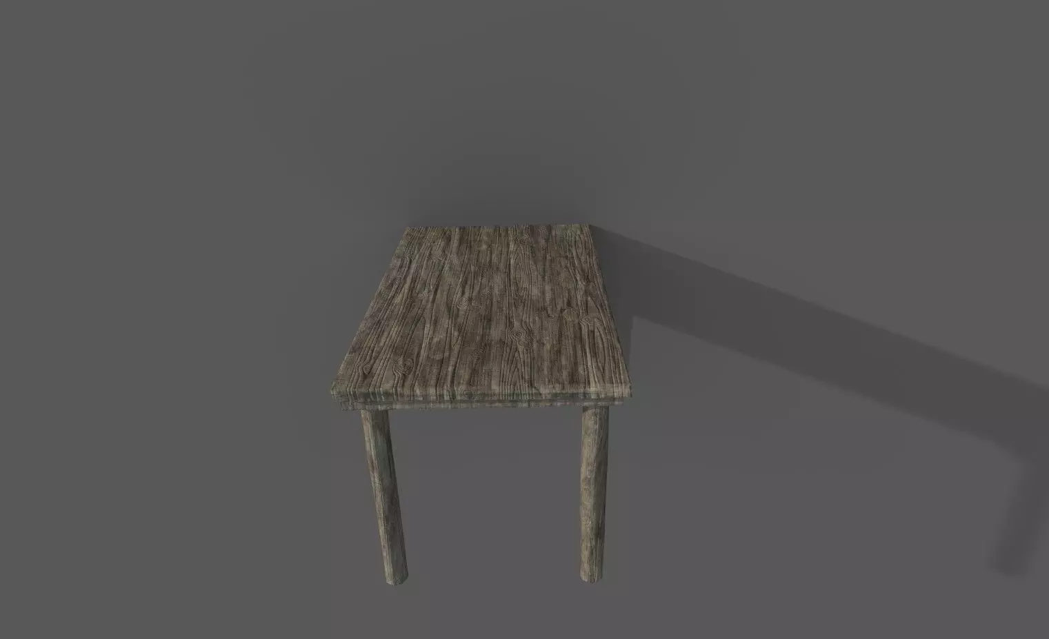 Wood Table Low-poly 3D model_0