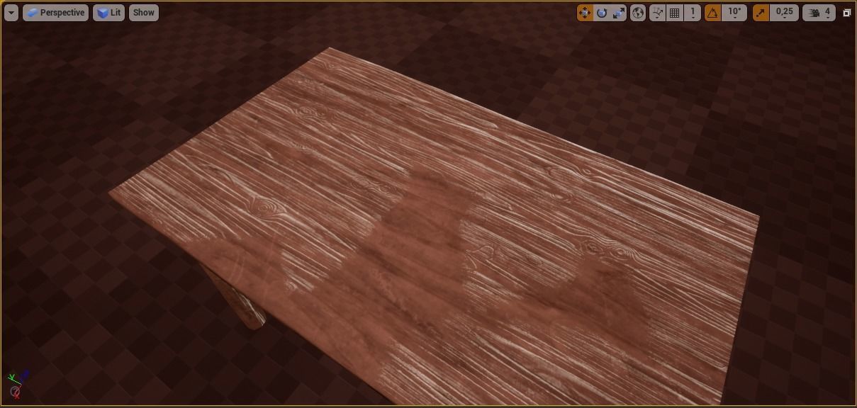 Wood Table Low-poly 3D model_4