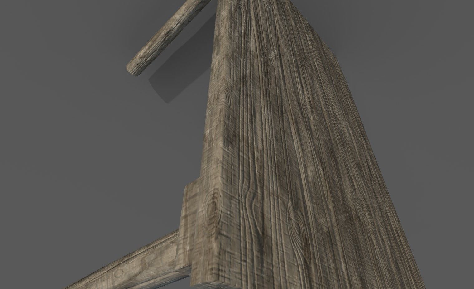 Wood Table Low-poly 3D model_3