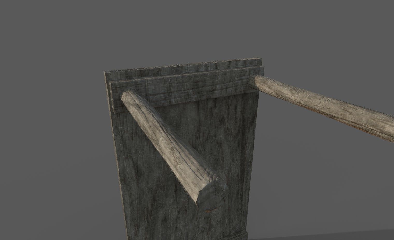 Wood Table Low-poly 3D model_2