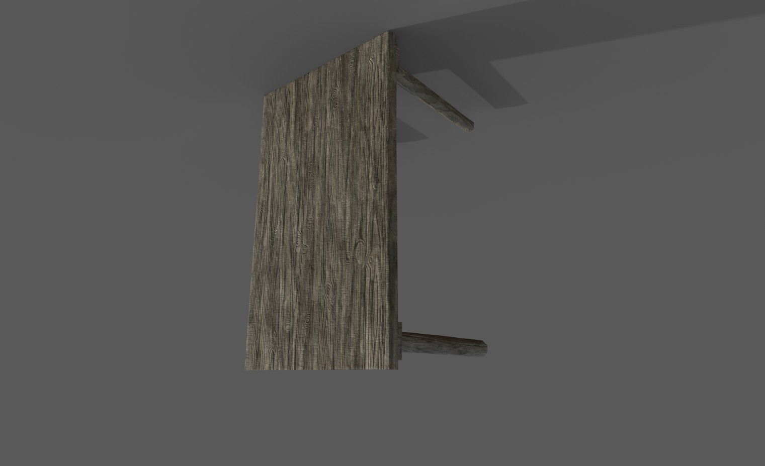 Wood Table Low-poly 3D model_1