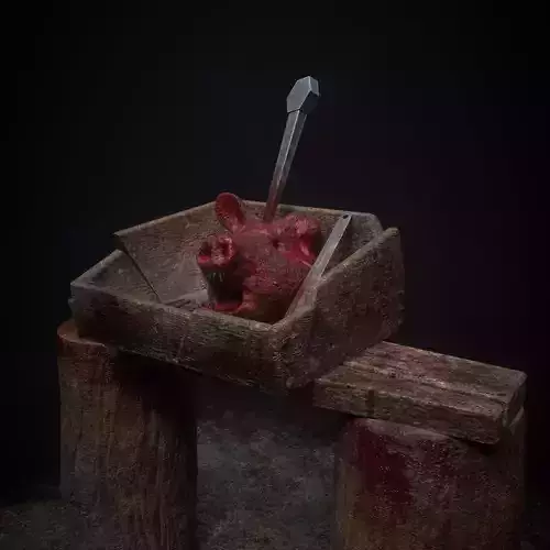 Severed Pig Head Stand