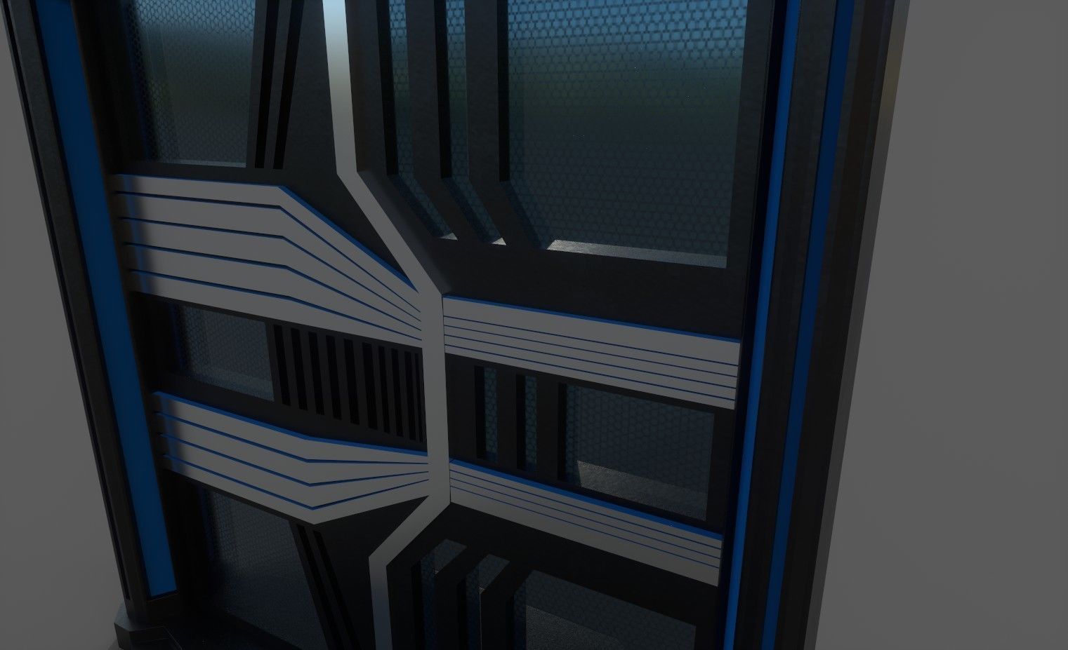 Futuristic Door Low-poly 3D model_8