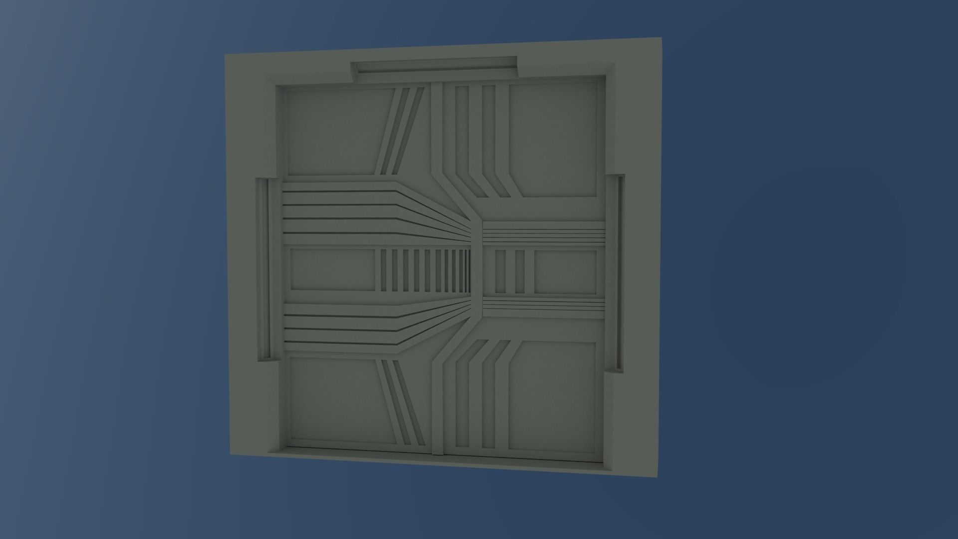 Futuristic Door Low-poly 3D model_9