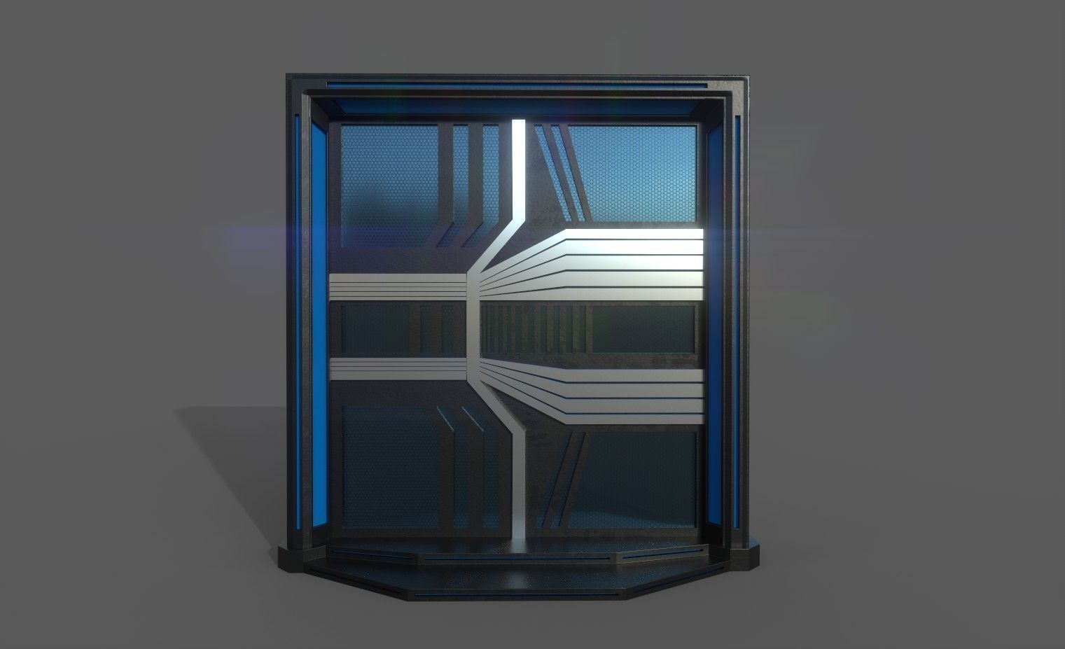 Futuristic Door Low-poly 3D model_7