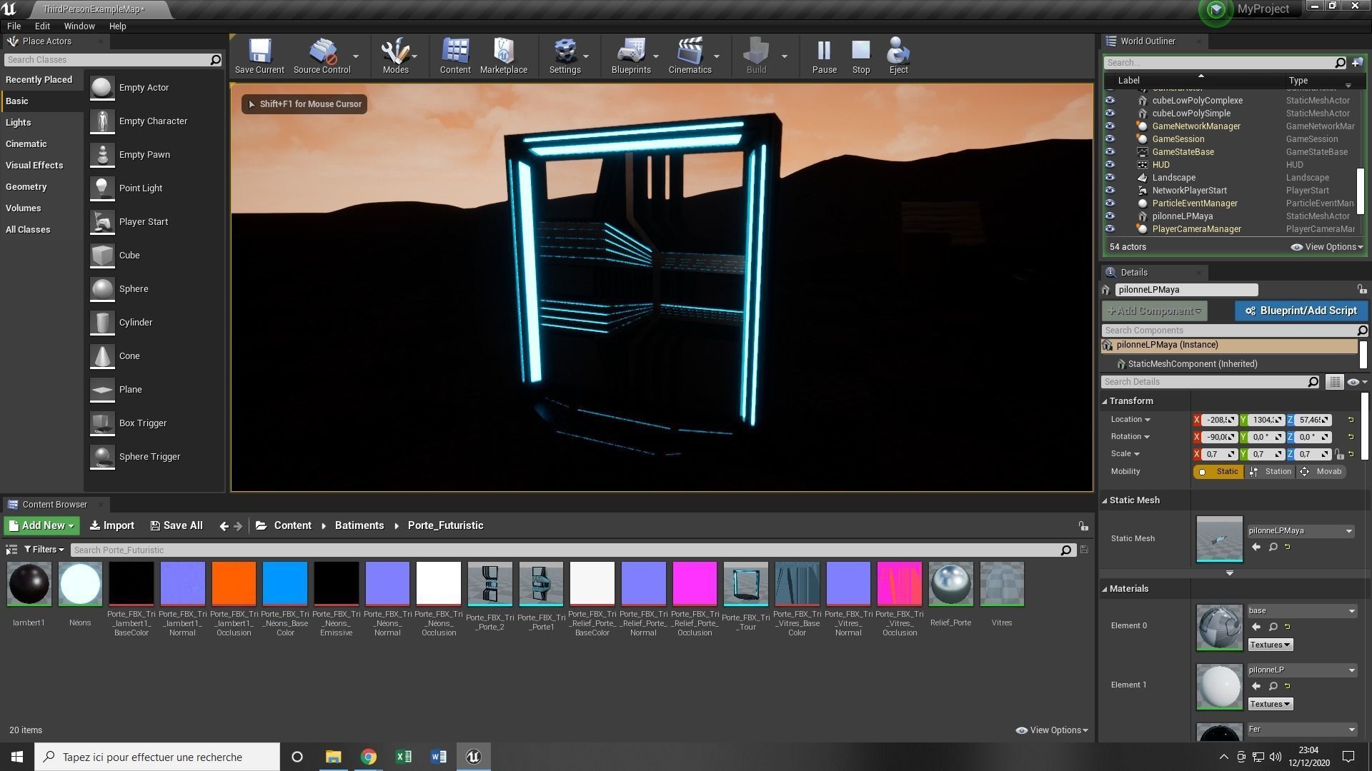 Futuristic Door Low-poly 3D model_3