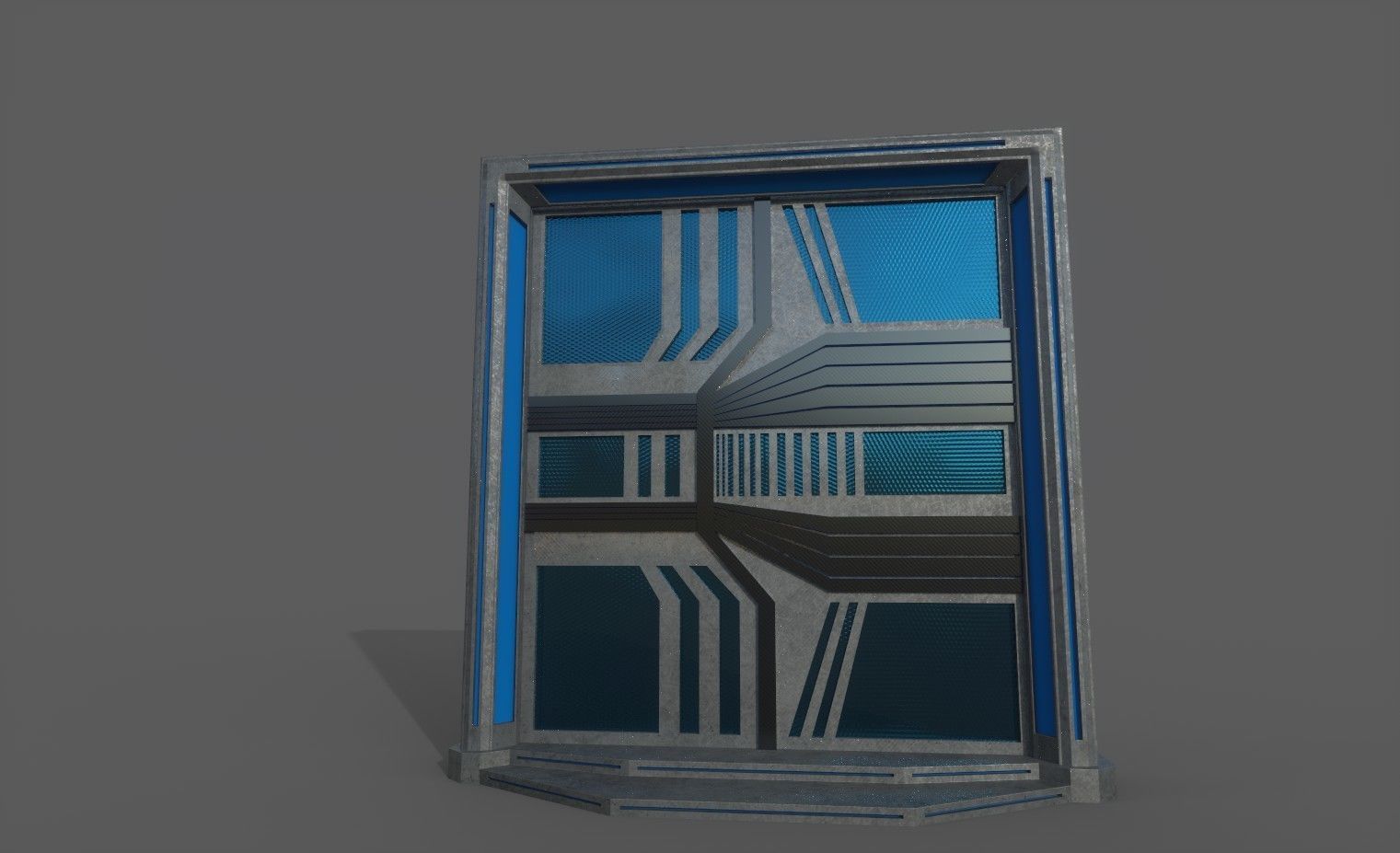 Futuristic Door Low-poly 3D model_1