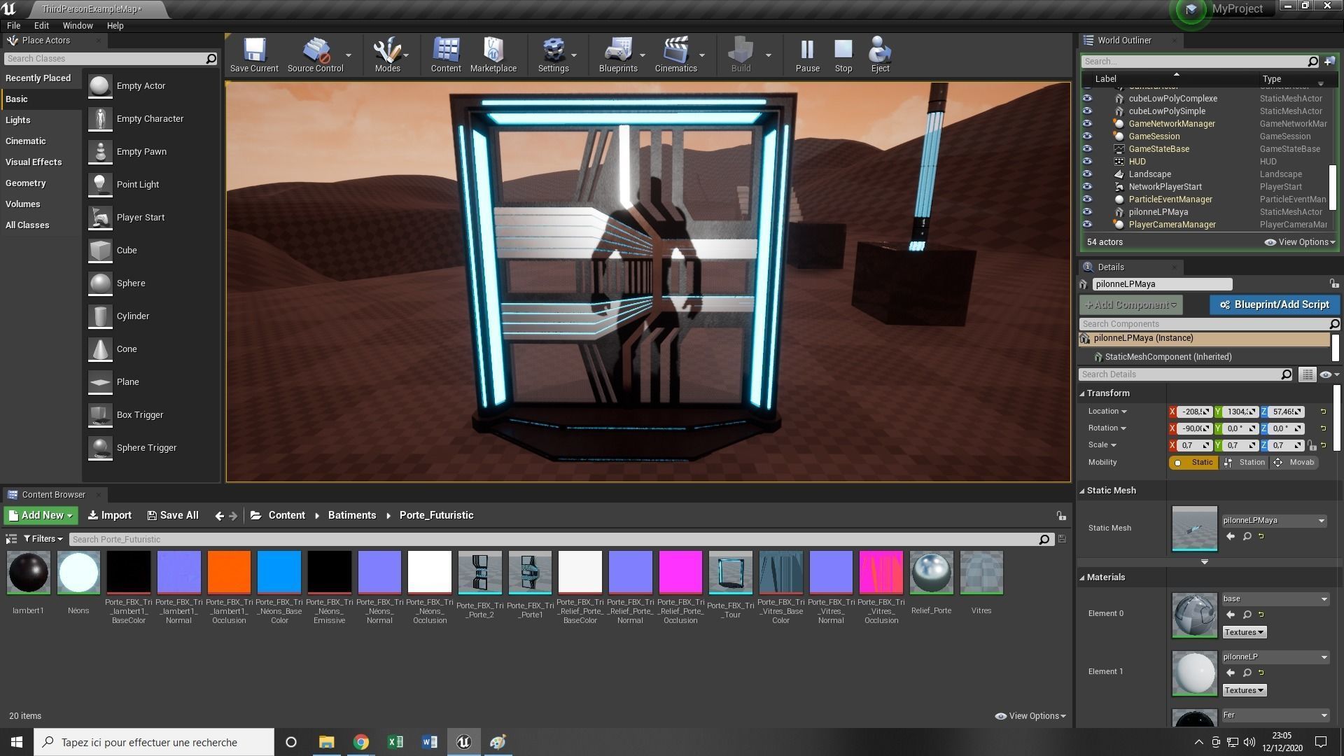 Futuristic Door Low-poly 3D model_4