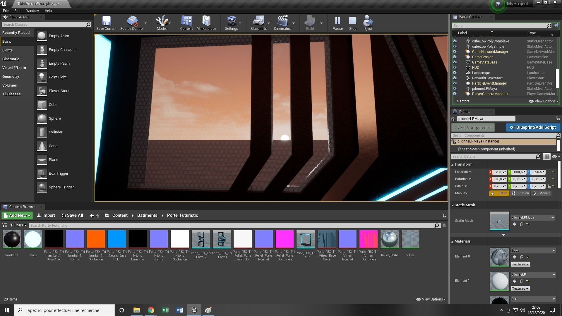 Futuristic Door Low-poly 3D model_5
