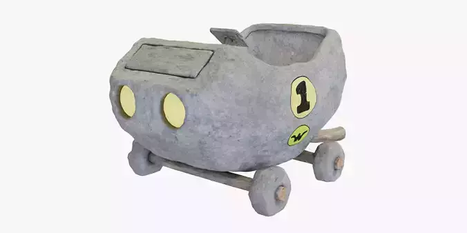 Race Car 01 Stone Car Low-poly 3D model