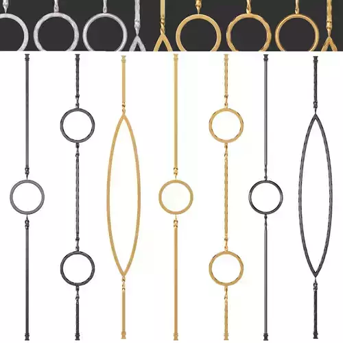 Iron Railing Fence 01 3D model