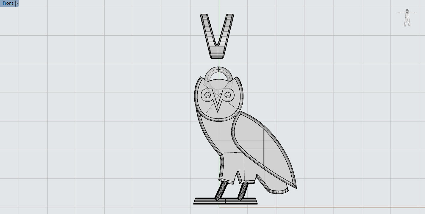 Owl pendant 3D print model_2