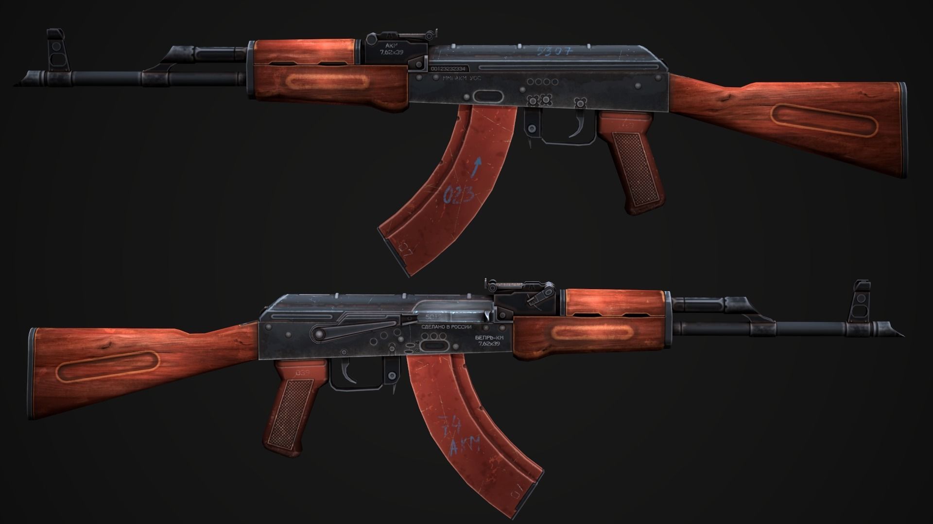 3D model AK 47 Mobile or PC F2P Ready Low Poly VR / AR / low-poly ...