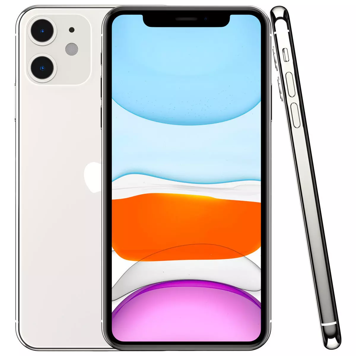 Apple iPhone 11 White Low-poly 3D model