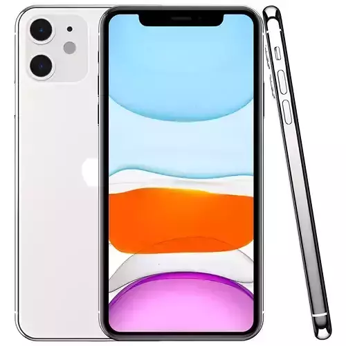 Apple iPhone 11 White Low-poly 3D model