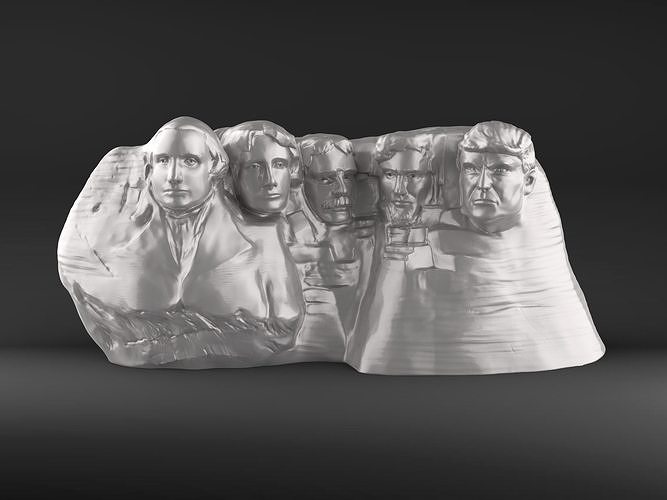 Mount Rushmore featuring Trump 3D print model