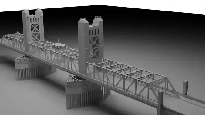 Sacramento Tower Bridge 3D model