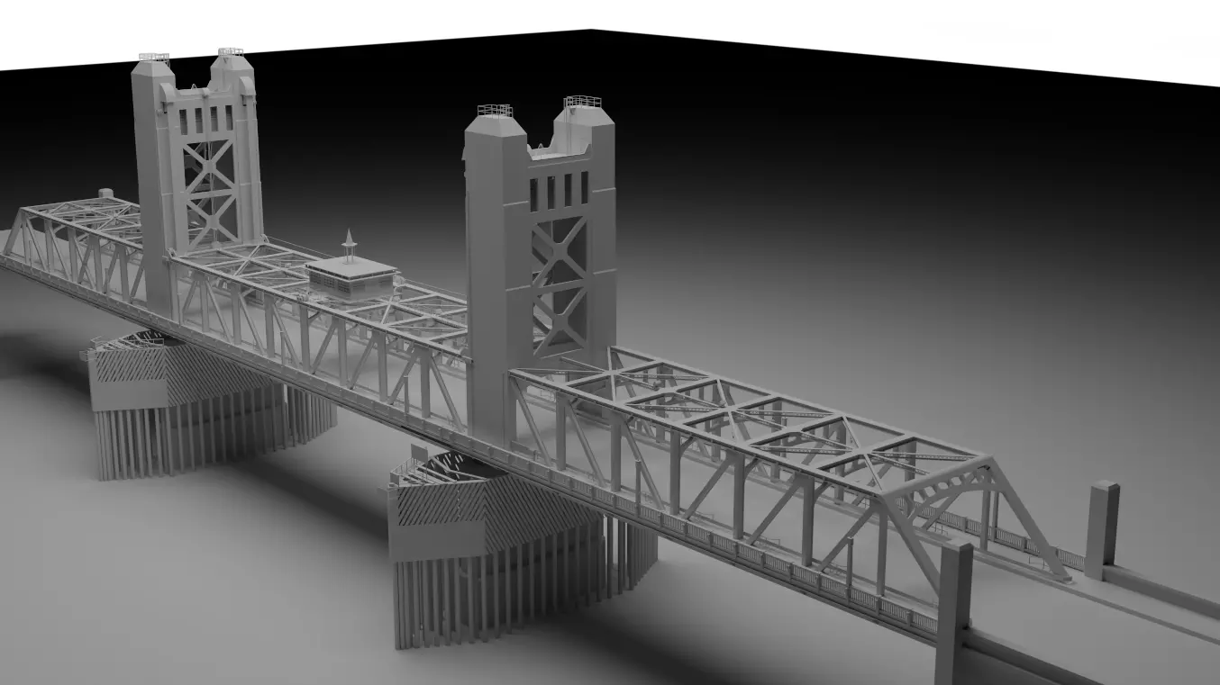 Sacramento Tower Bridge 3D model