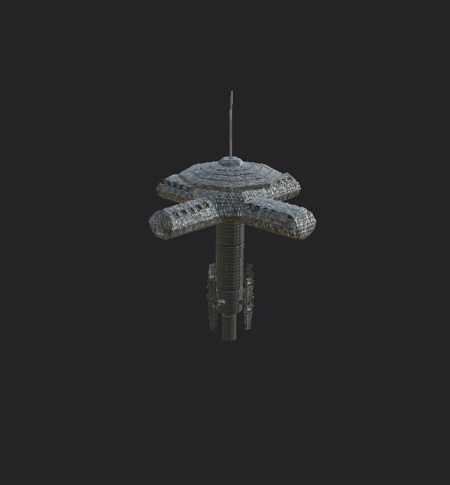 Sci-fi Tower Low-poly 3D model_2