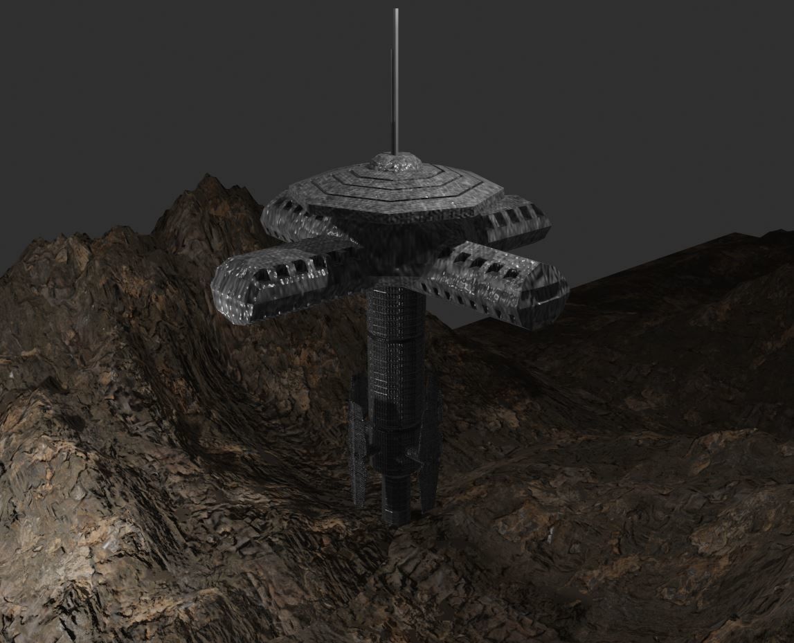 Sci-fi Tower Low-poly 3D model_6