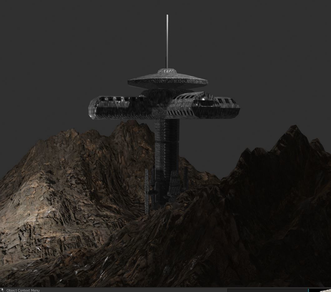Sci-fi Tower Low-poly 3D model_8