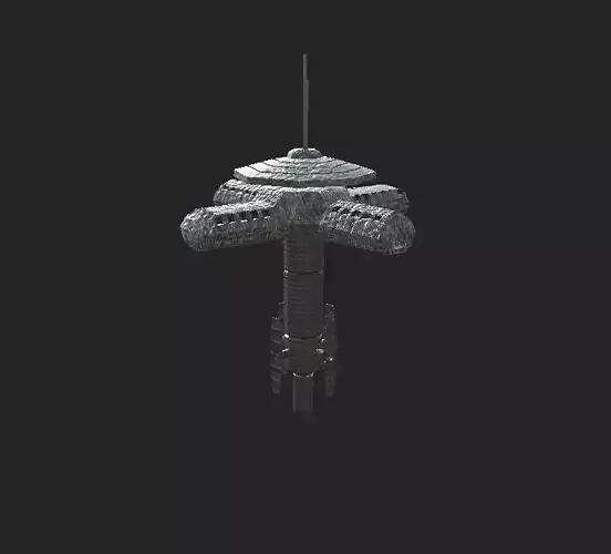 Sci-fi Tower Low-poly 3D model