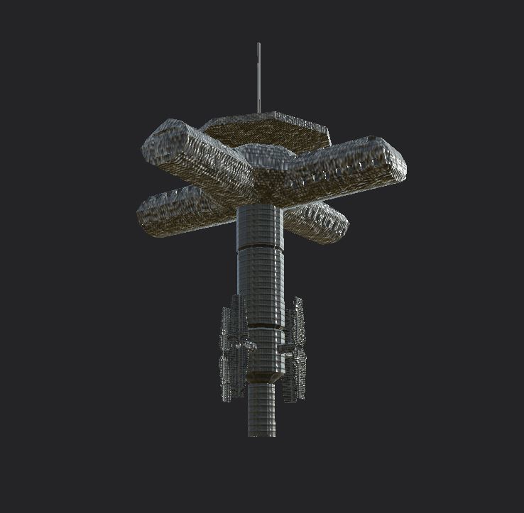 Sci-fi Tower Low-poly 3D model_3