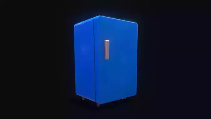 Low Poly Stylized Cartoon Style Refrigerator