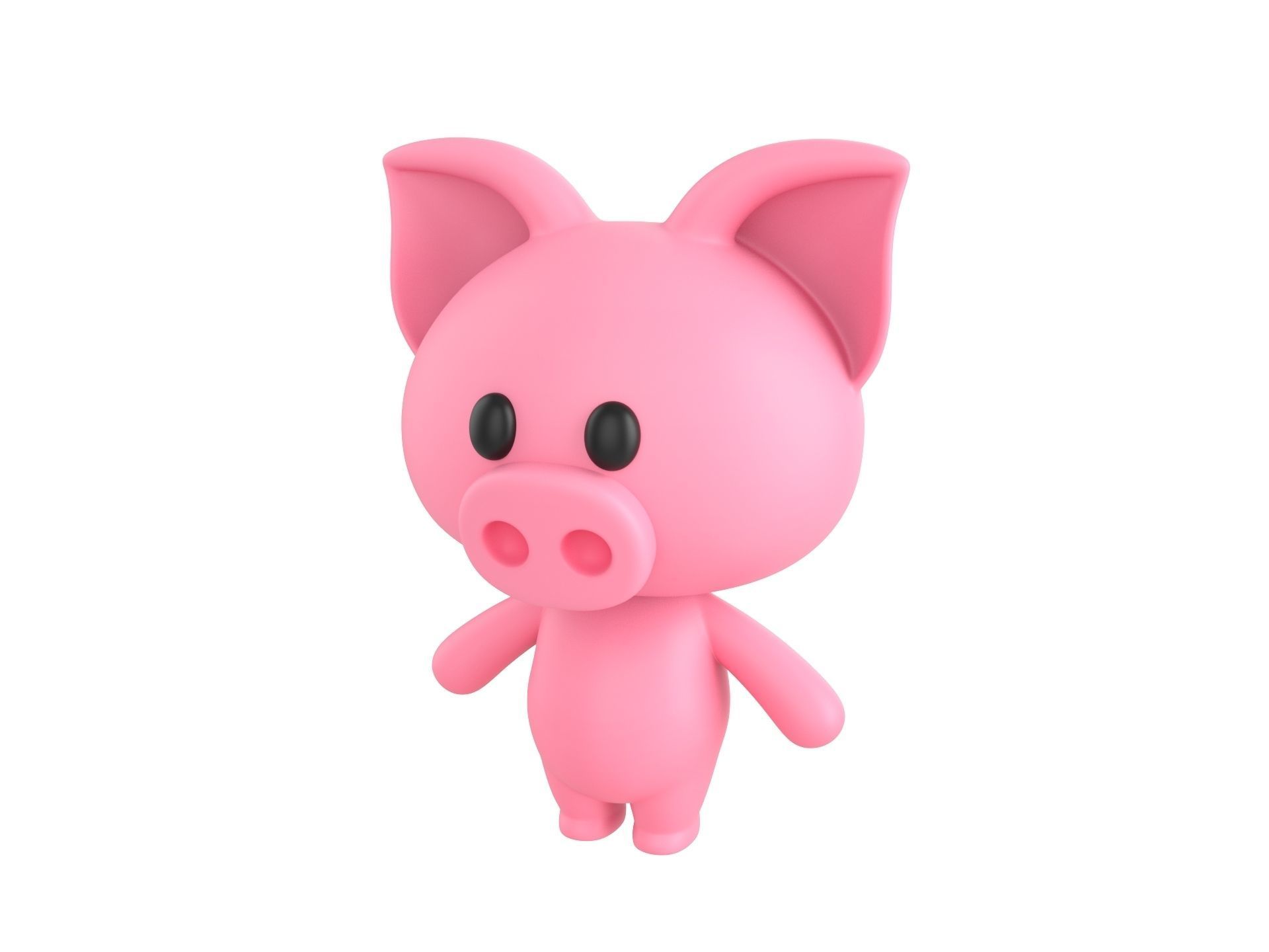 Character054 Rigged Pig 3D model_4