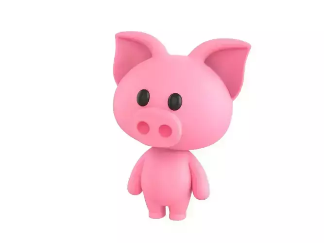 Character054 Rigged Pig 3D model