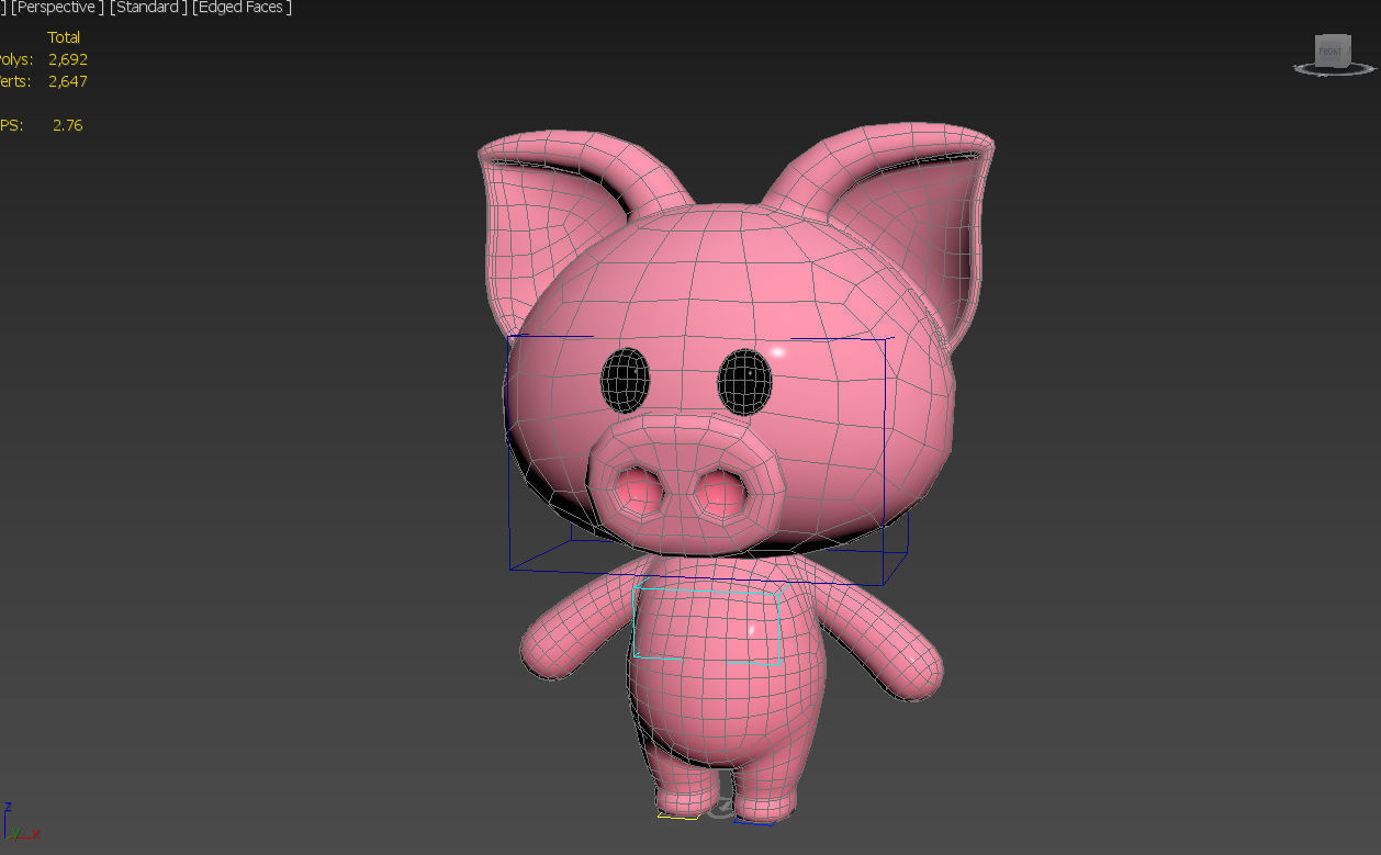 Character054 Rigged Pig 3D model_16