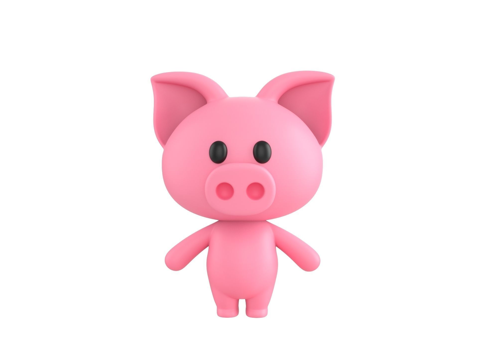 Character054 Rigged Pig 3D model_5