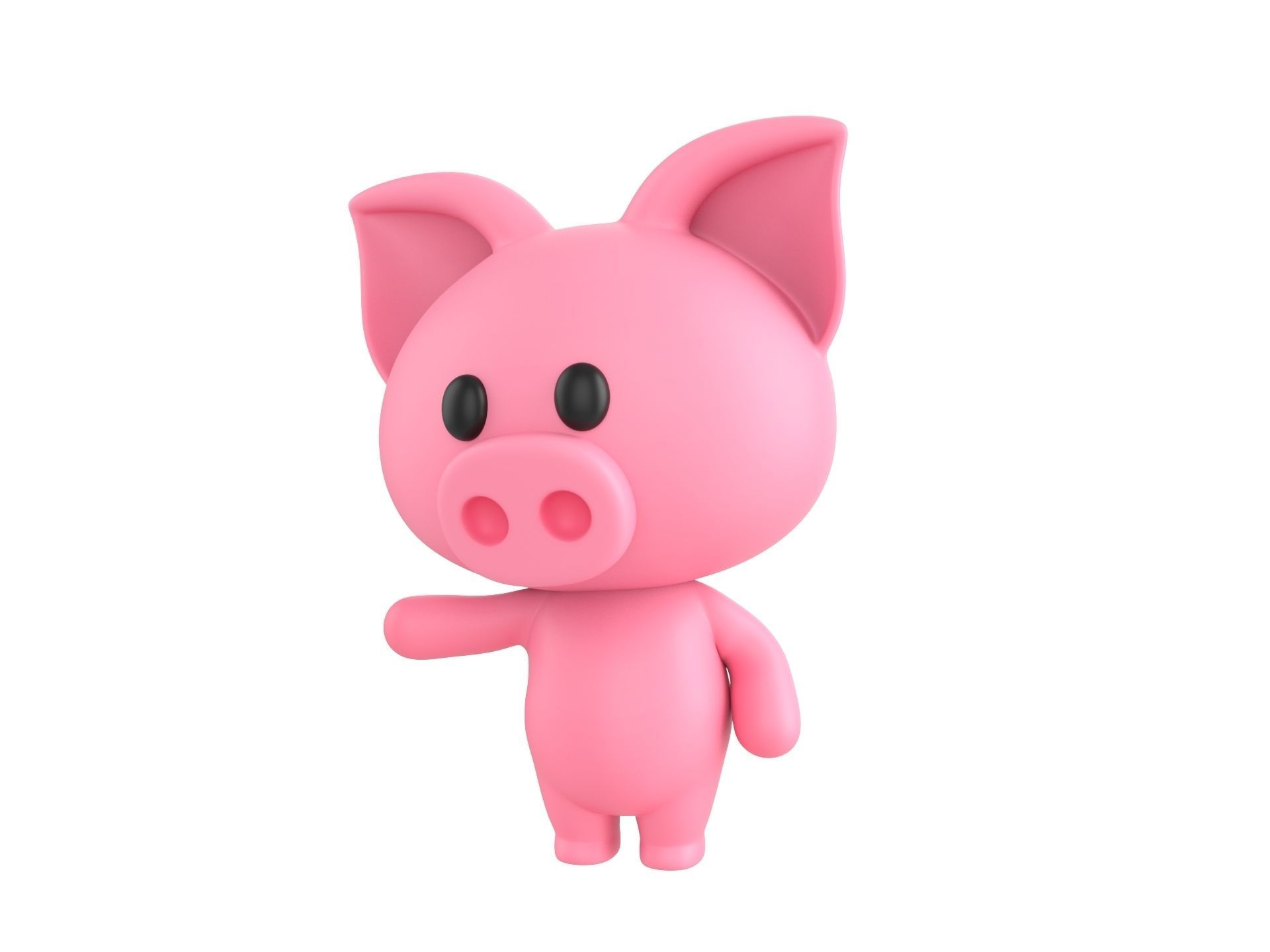 Character054 Rigged Pig 3D model_3