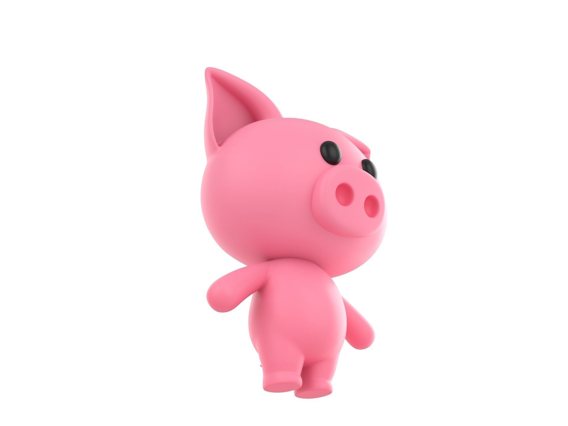 Character054 Rigged Pig 3D model_6