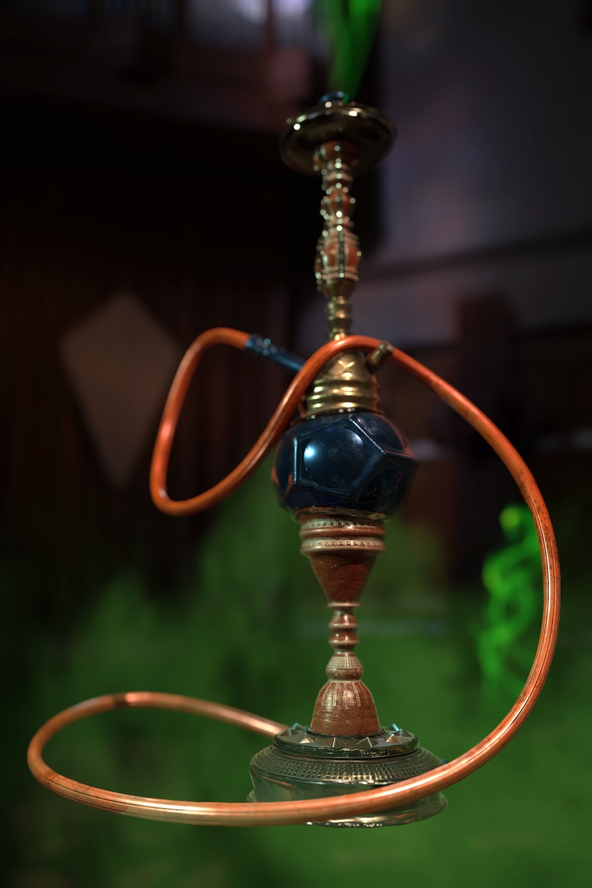 A retro hookah Low-poly 3D model_10