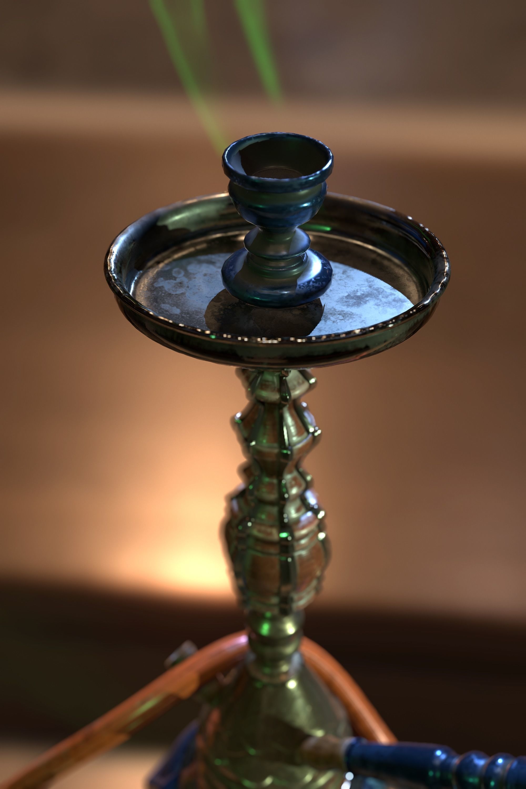 A retro hookah Low-poly 3D model_7