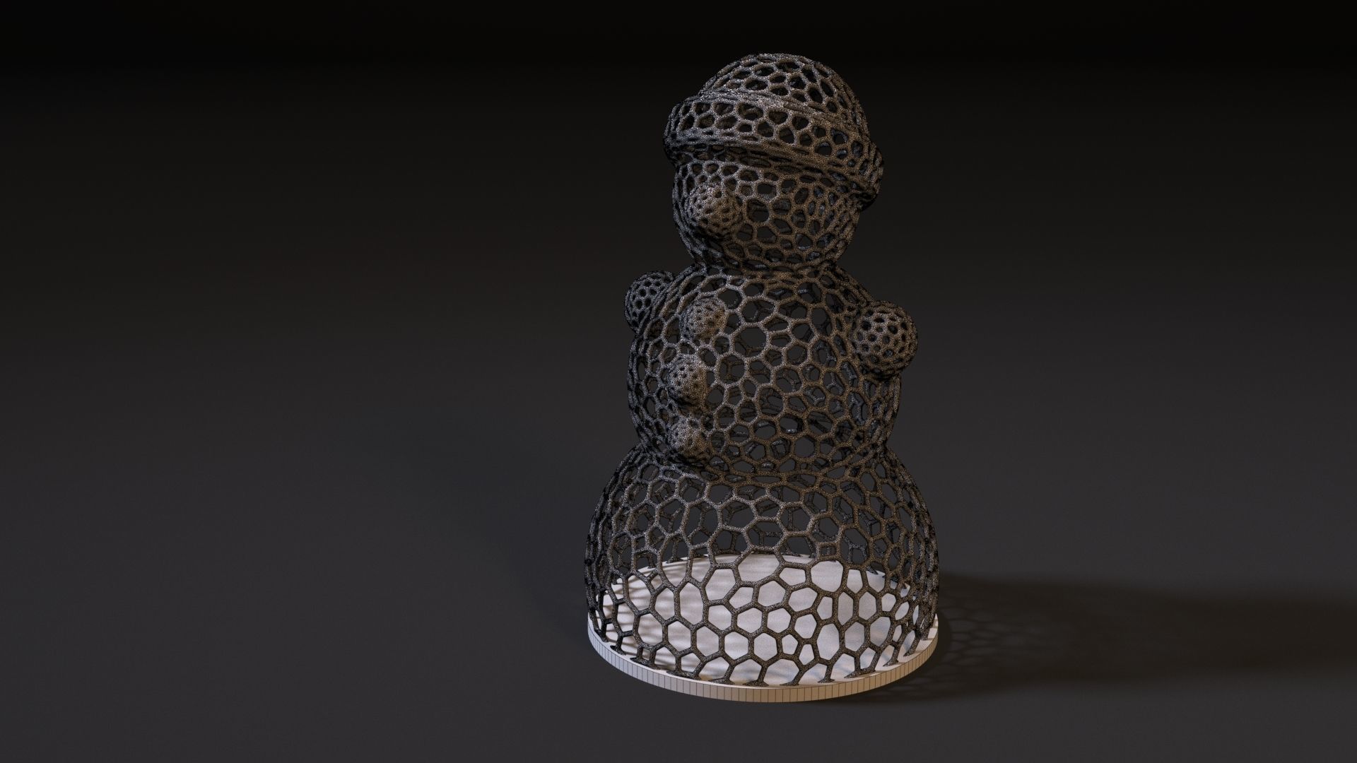 SNOWMAN set of three sculptures 3D print model_7