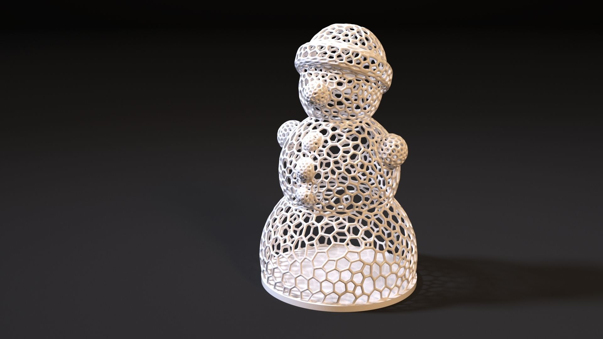 SNOWMAN set of three sculptures 3D print model_6