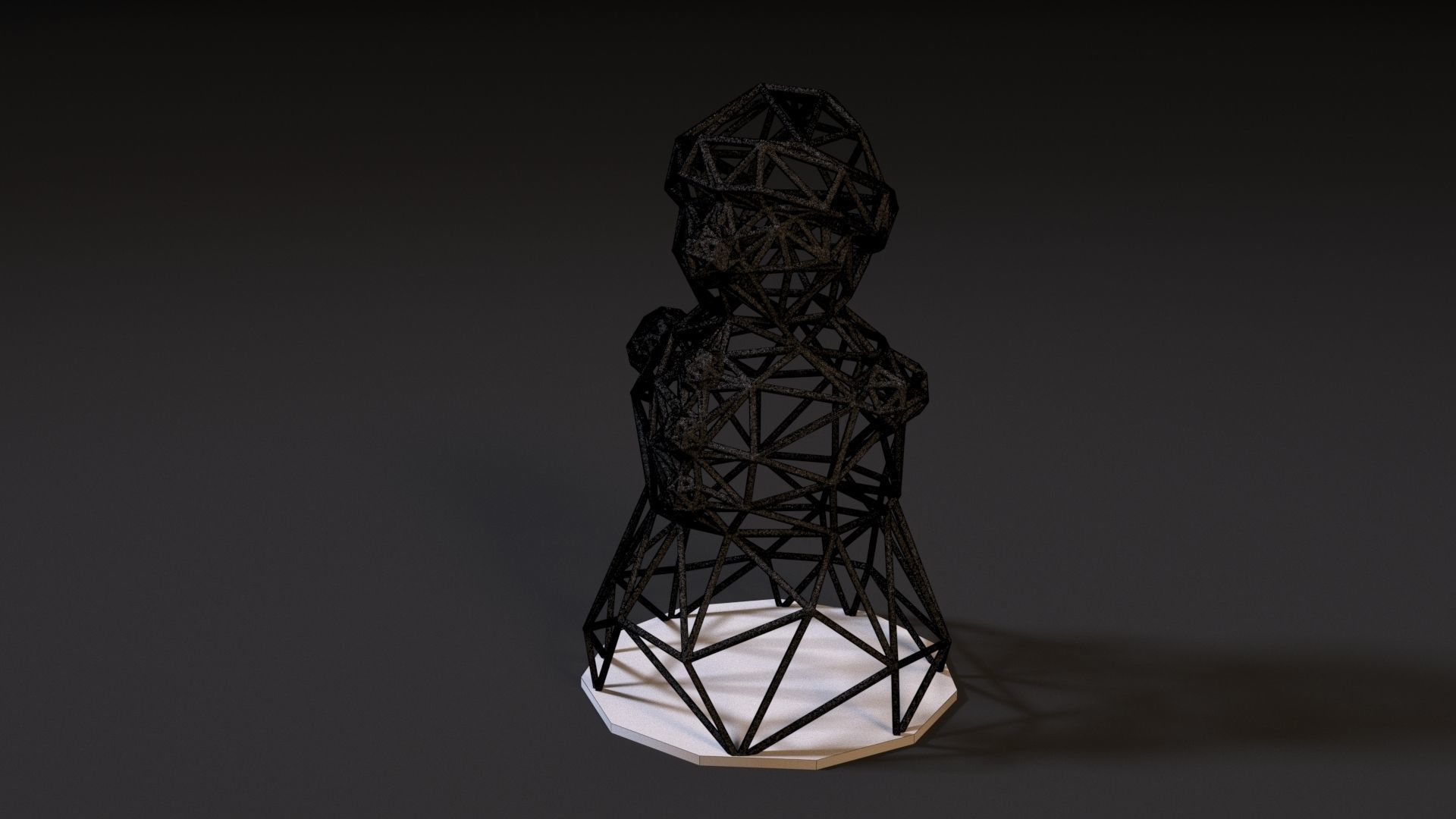 SNOWMAN set of three sculptures 3D print model_8