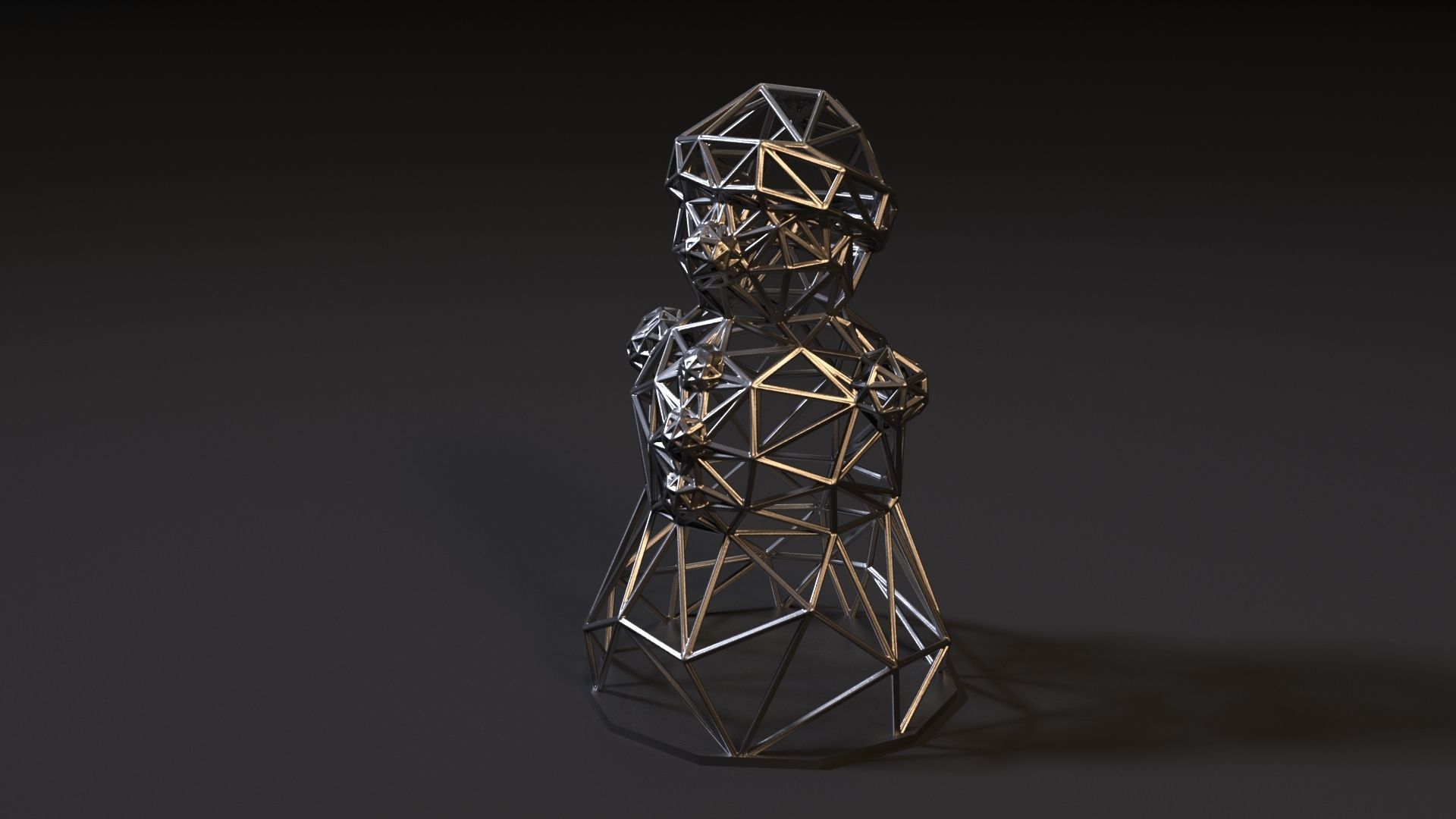 SNOWMAN set of three sculptures 3D print model_4