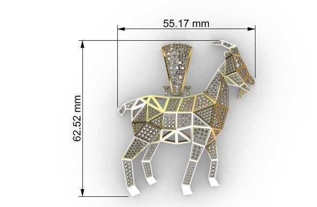 GOAT PENDANT 3D print model_3
