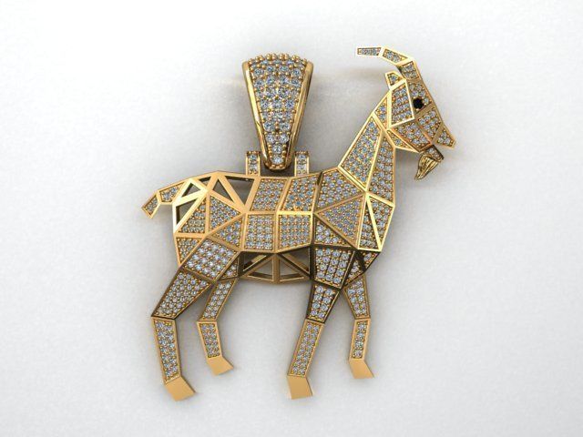 GOAT PENDANT 3D print model_1